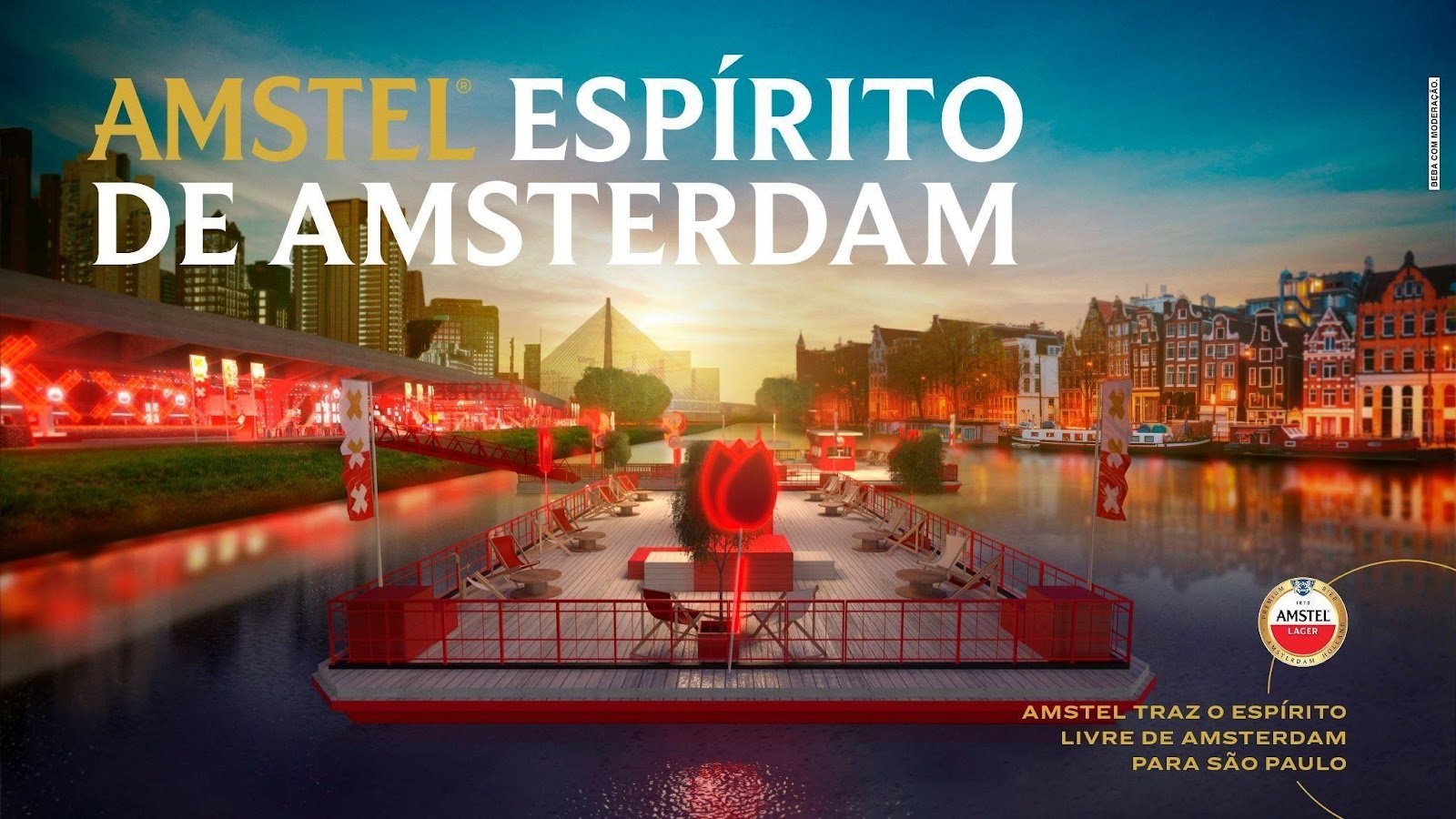 Amstel promove evento as margens do Rio Pinheiros celebrando o espirito livre de Amsterdam POP CYBER