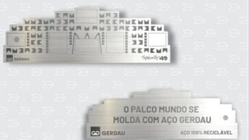 Brinde em aço 100% reciclável que será oferecido pela Gerdau no RiR Brasil 2024 - divulgação Gerdau (1)
