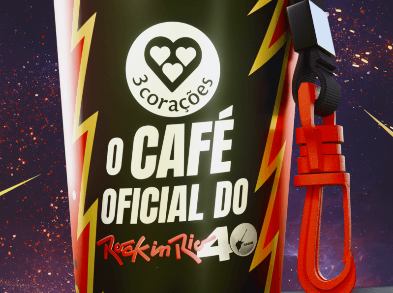 Por R$15, copo que muda de cor garante refil ilimitado de café 3 Corações no Rock In Rio 1 Por R$15, copo que muda de cor garante refil ilimitado de café 3 Corações no Rock In Rio