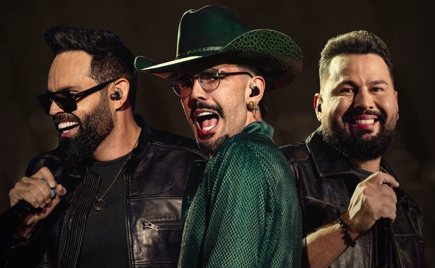 Diego e Arnaldo e Luan Pereira numa ligação em Aceita que ela tá comigo