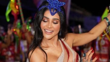 Mileide Mihaile desfila com look deslumbrante no ensaio técnico da Grande Rio