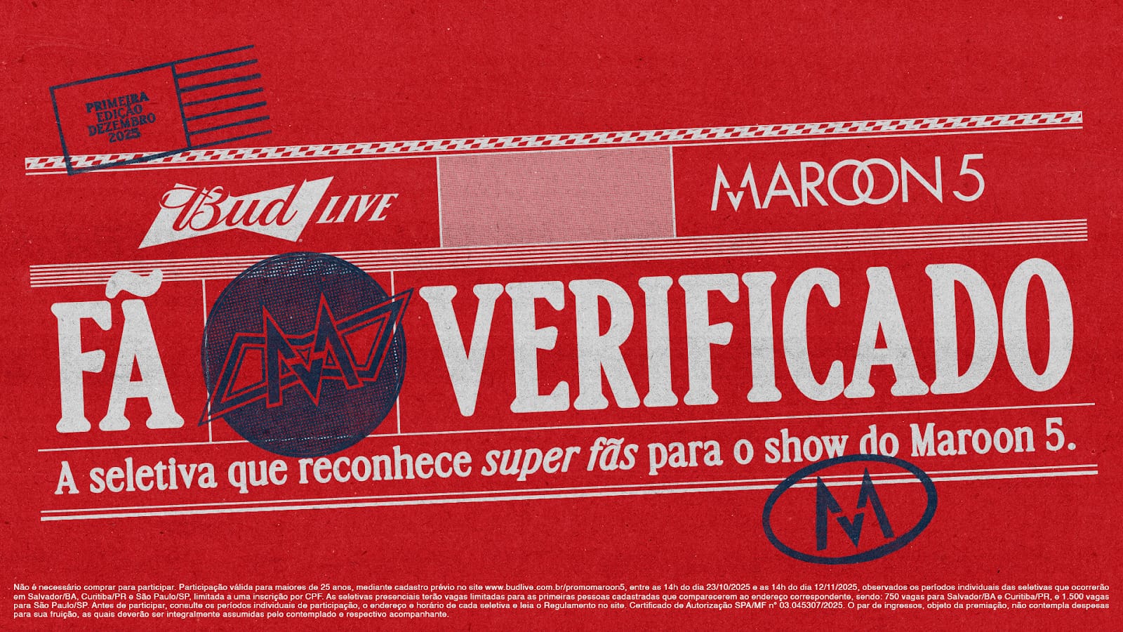 Budweiser seleciona os super fãs do Maroon 5 para show gratuito; Saiba como conseguir